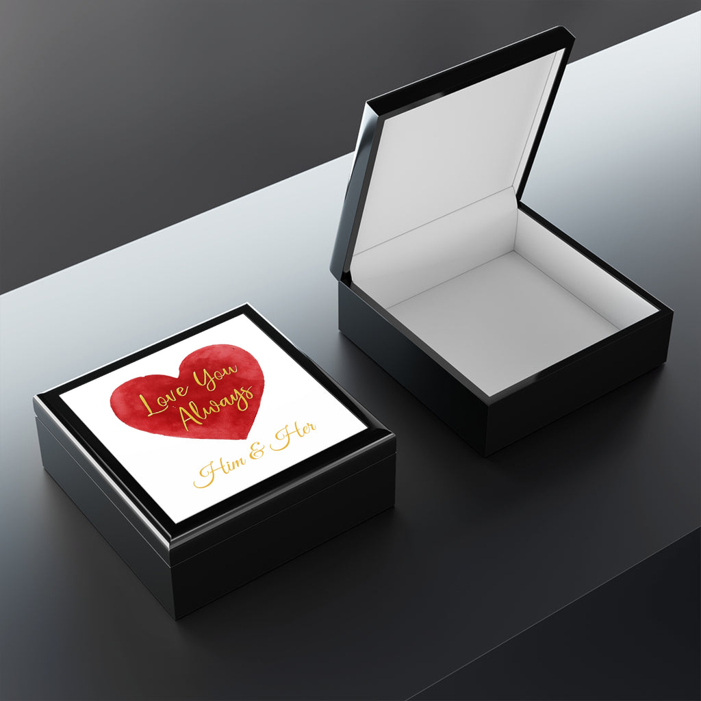 Elegant Love Box - 'Love You Always' Design for Him & Her (Your & Their Name)