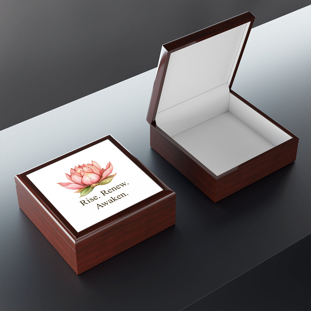 Lotus-Inspired Box with Inspirational Quote