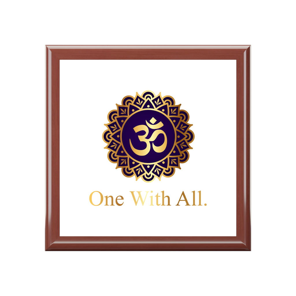 Elegant OM Box with Inspirational Quote - One With All