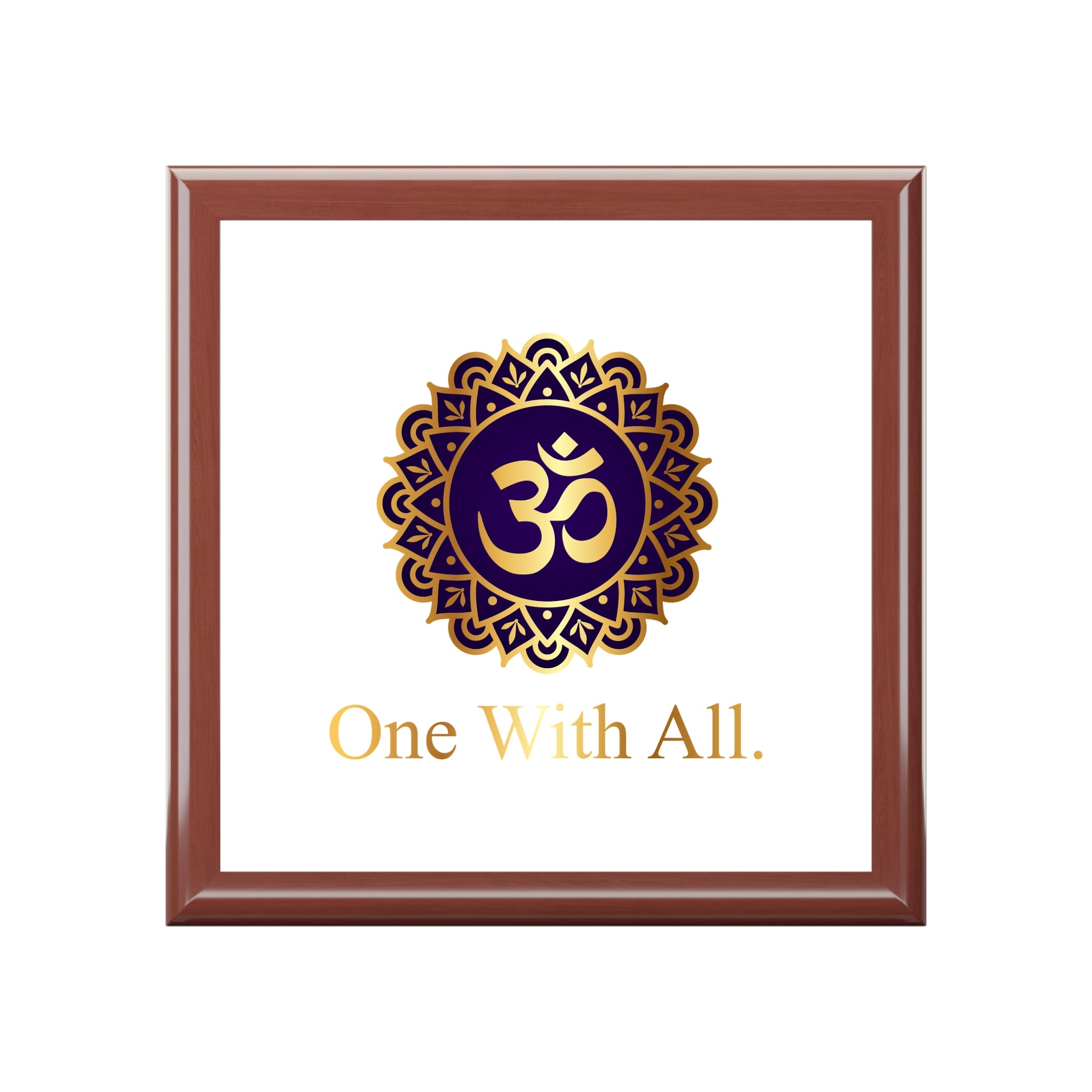 Elegant OM Box with Inspirational Quote - One With All
