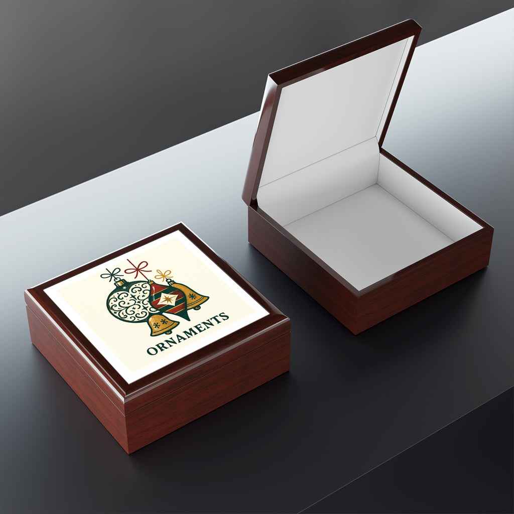 Elegant Holiday Box with Ornament Design