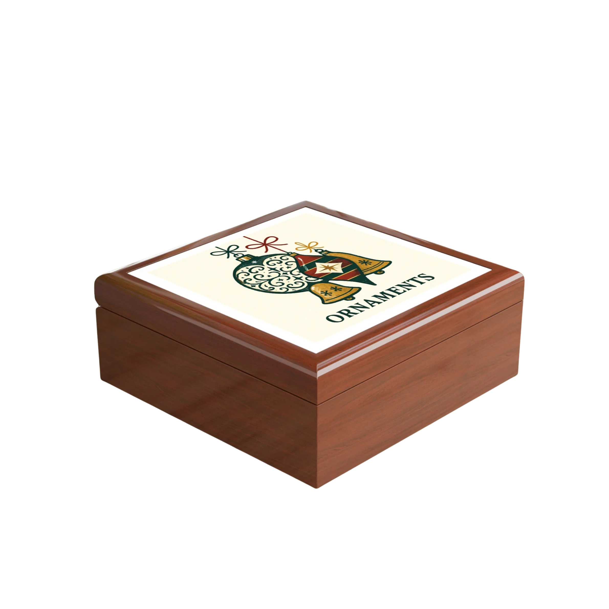 Elegant Holiday Box with Ornament Design