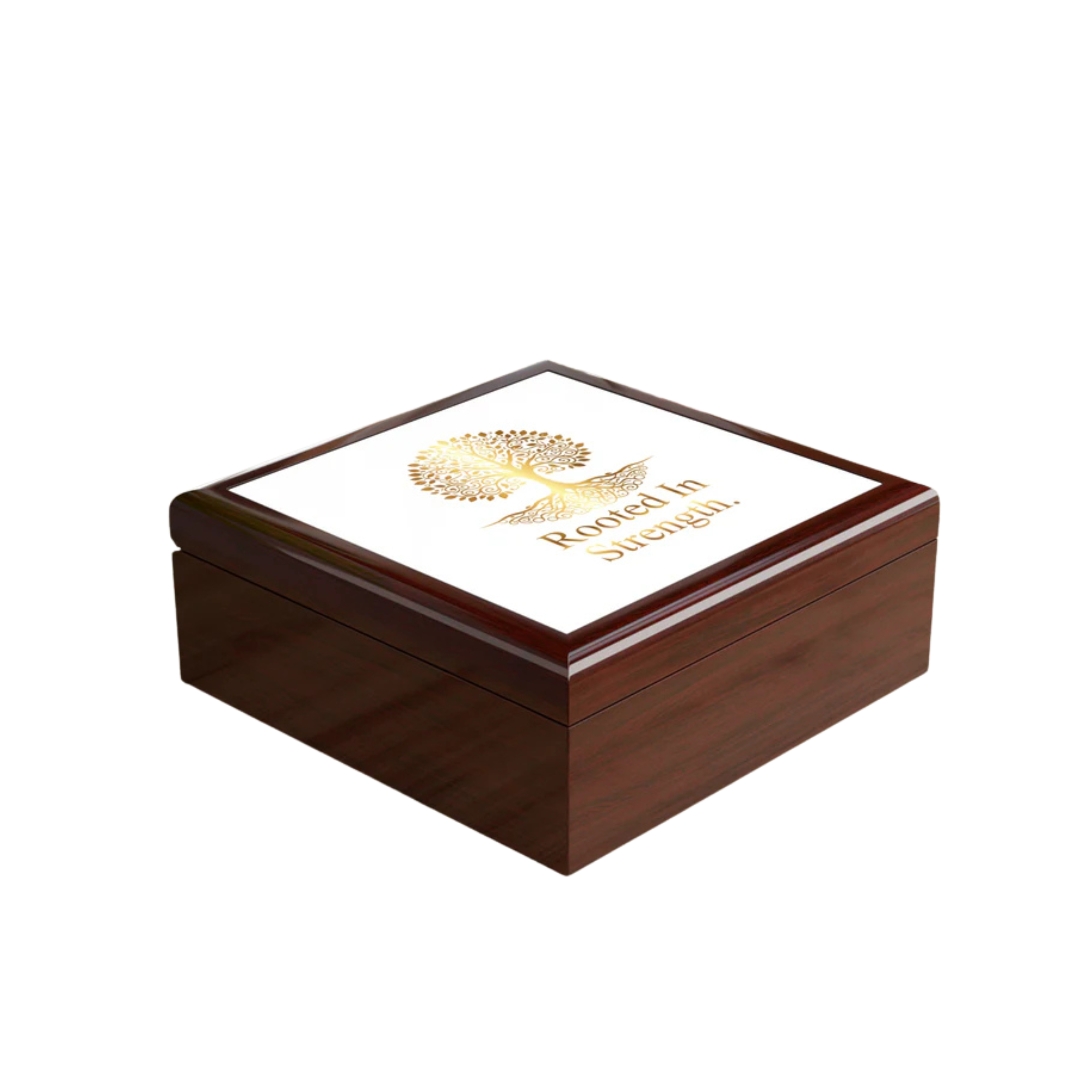Elegant Box with 'Rooted In Strength' Design