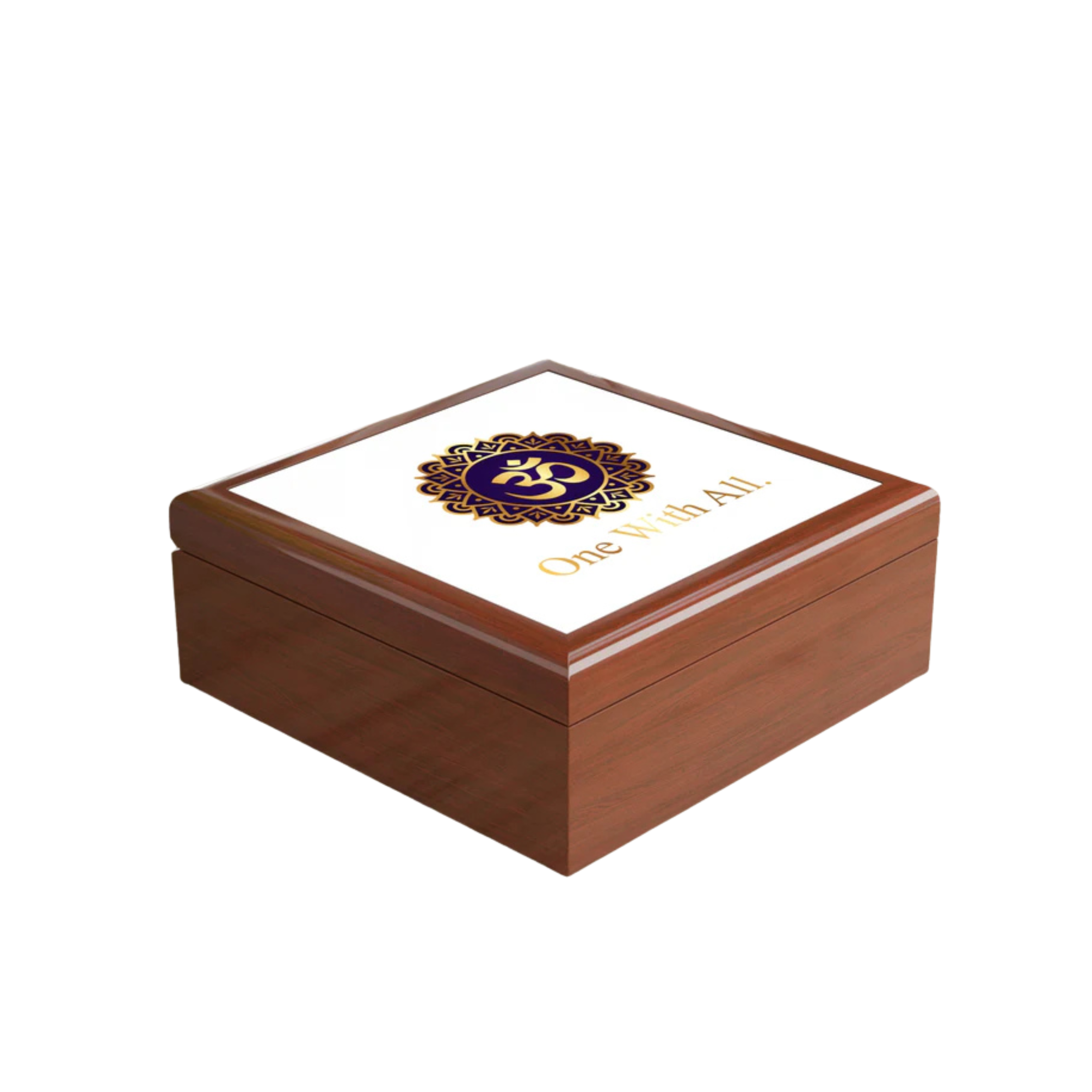 Elegant OM Box with Inspirational Quote - One With All
